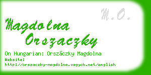 magdolna orszaczky business card